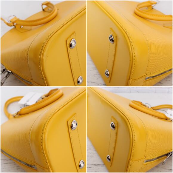 Louis Vuitton Alma PM Yellow Epi Satchel Leather Handbag Tote Purse A5470 - Picture 6 of 10